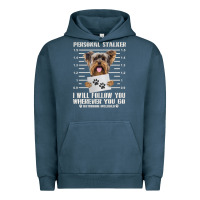 Pigment Midnight Navy funny yorkie personal stalker yorkshire terrier  dog i will follow you Urban Hoodie - linhVisuals