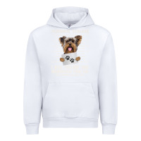 White funny yorkie personal stalker yorkshire terrier  dog i will follow you Urban Hoodie - linhVisuals