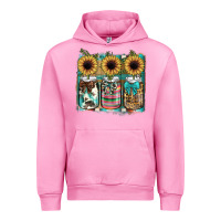 Fuchsia Pink mason jar, sunflower Urban Hoodie - JahusDesignShop