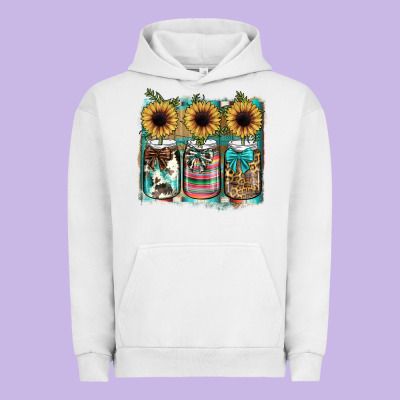 Mason Jar, Sunflower Urban Hoodie Designed By Jahusdesignshop