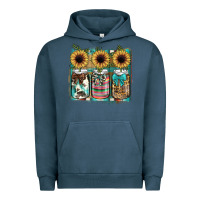 Pigment Midnight Navy mason jar, sunflower Urban Hoodie - JahusDesignShop