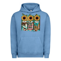 Pigment Pebble Blue mason jar, sunflower Urban Hoodie - JahusDesignShop