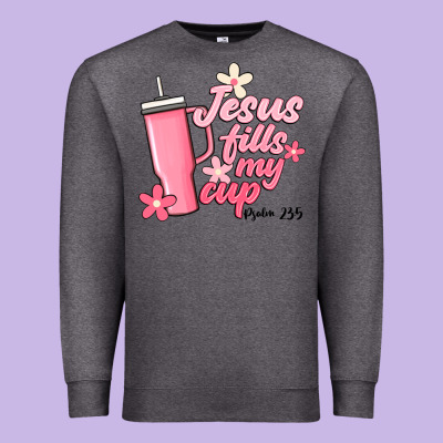 Jesus Fills My Cup Premium Sweatshirt Designed By Jahusdesignshop