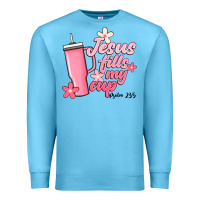 Ocean Blue jesus fills my cup Premium Sweatshirt - JahusDesignShop