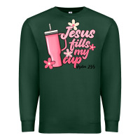 Sports Green jesus fills my cup Premium Sweatshirt - JahusDesignShop