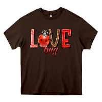Chocolate Brown Love bug Heavy Core Tee - HowdyJamesFarm