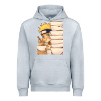 Heather Grey Nar Manga Ruto Ramen Urban Hoodie - linhVisuals