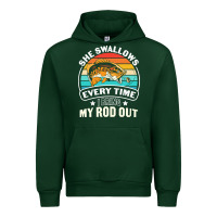 Forest Green she swallows every time i bring my rod t  shirt she swallows every tim Urban Hoodie - linhVisuals