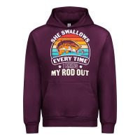 Mauve Wine she swallows every time i bring my rod t  shirt she swallows every tim Urban Hoodie - linhVisuals