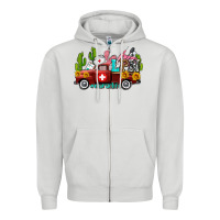 Dove Grey lpn nurse truck with cactus and sunflowers Zipper Hoodie - AdoDesignShop