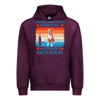 Mauve Wine boxer t  shirt a woman cannot survive on wine alone she also needs box Urban Hoodie - linhVisuals