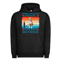 Pigment Black boxer t  shirt a woman cannot survive on wine alone she also needs box Urban Hoodie - linhVisuals