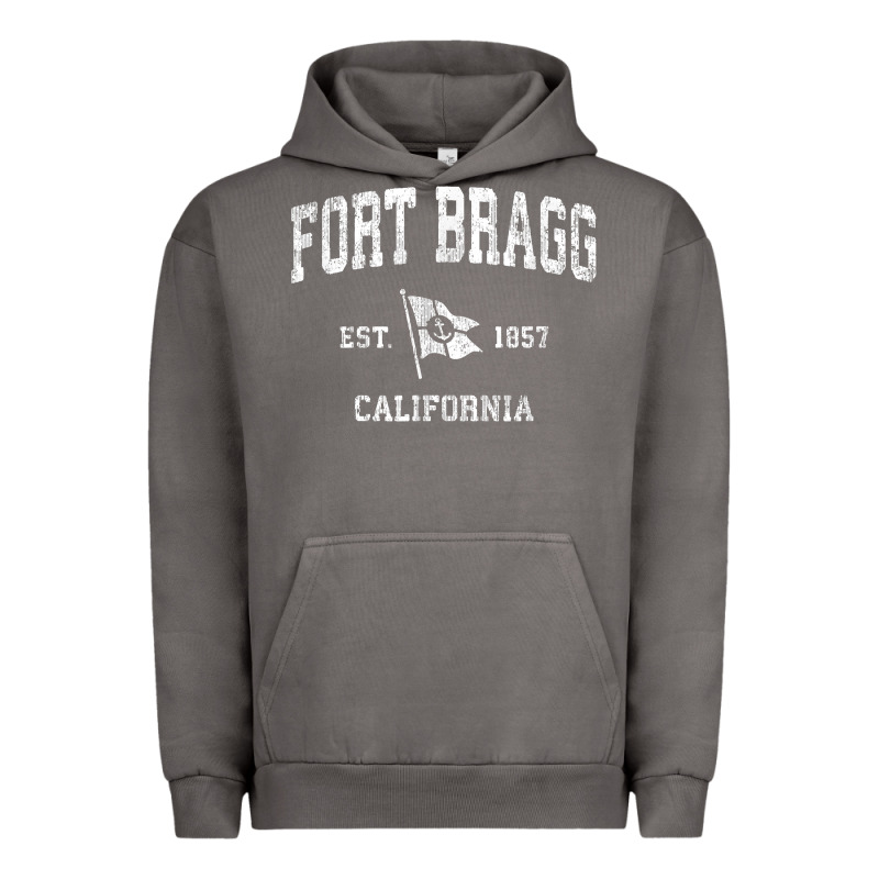 Fort Bragg California Ca Vintage Boat Anchor Flag Design Tee Urban Hoodie by linhVisuals | Teevron