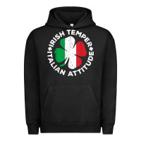 Pigment Black irish temper italian attitude t shirt st patrick's day t shirt Urban Hoodie - linhVisuals