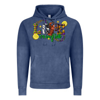 Vintage Denim mardi gras love crawfish Vintage Hoodie - FaDigitalArtStudio