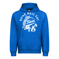Cobalt Raise Hell Eat white Urban Hoodie - linhVisuals