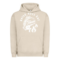 Pigment French Oak Raise Hell Eat white Urban Hoodie - linhVisuals