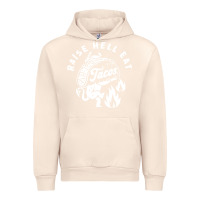 Sandshell Raise Hell Eat white Urban Hoodie - linhVisuals