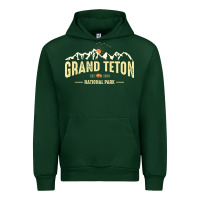 Forest Green grand teton national park est 1929 vinage wyoming mountains graphic Urban Hoodie - linhVisuals