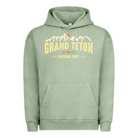 Pigment Oil Green grand teton national park est 1929 vinage wyoming mountains graphic Urban Hoodie - linhVisuals