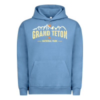 Pigment Pebble Blue grand teton national park est 1929 vinage wyoming mountains graphic Urban Hoodie - linhVisuals