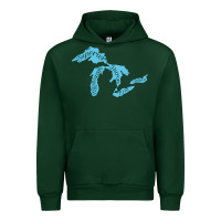 Forest Green great lakes of michigan Urban Hoodie - linhVisuals