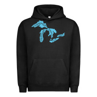 Pigment Black great lakes of michigan Urban Hoodie - linhVisuals