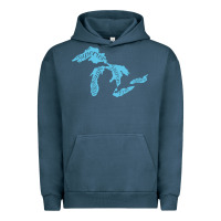 Pigment Midnight Navy great lakes of michigan Urban Hoodie - linhVisuals
