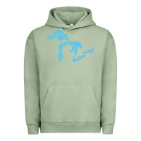 Pigment Oil Green great lakes of michigan Urban Hoodie - linhVisuals
