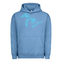 Pigment Pebble Blue great lakes of michigan Urban Hoodie - linhVisuals