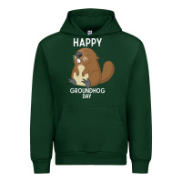 Forest Green happy groundhog day respect the shadow funny spring prediction holiday Urban Hoodie - linhVisuals