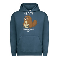 Pigment Midnight Navy happy groundhog day respect the shadow funny spring prediction holiday Urban Hoodie - linhVisuals