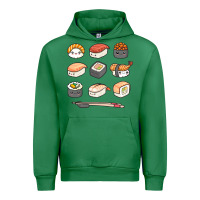 Emerald happy sushi kawaii anime japanese food lover funny illustration gift Urban Hoodie - linhVisuals