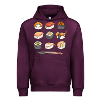 Mauve Wine happy sushi kawaii anime japanese food lover funny illustration gift Urban Hoodie - linhVisuals