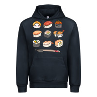 Navy happy sushi kawaii anime japanese food lover funny illustration gift Urban Hoodie - linhVisuals
