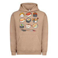 Pigment Burro happy sushi kawaii anime japanese food lover funny illustration gift Urban Hoodie - linhVisuals