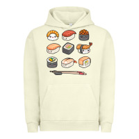 Happy Sushi Kawaii Anime Japanese Food Lover Funny Illustration Gift Urban Hoodie | Teevron