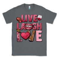 Charcoal Heather Live laugh love Valentine's Day Classic Tee - HowdyJamesFarm