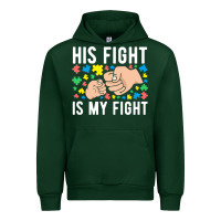 Forest Green his fight is my fight autism dad mom fist bump cute supportive awarene Urban Hoodie - linhVisuals