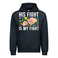Navy his fight is my fight autism dad mom fist bump cute supportive awarene Urban Hoodie - linhVisuals