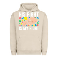 Pigment French Oak his fight is my fight autism dad mom fist bump cute supportive awarene Urban Hoodie - linhVisuals