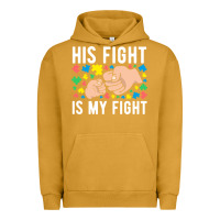 Pigment Peanut Butter his fight is my fight autism dad mom fist bump cute supportive awarene Urban Hoodie - linhVisuals