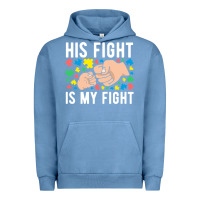 Pigment Pebble Blue his fight is my fight autism dad mom fist bump cute supportive awarene Urban Hoodie - linhVisuals
