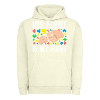 Pigment Pistachio his fight is my fight autism dad mom fist bump cute supportive awarene Urban Hoodie - linhVisuals
