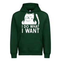 Forest Green i do what i want cat giving a finger funny middle finger rude graphic Urban Hoodie - linhVisuals