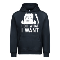 Navy i do what i want cat giving a finger funny middle finger rude graphic Urban Hoodie - linhVisuals