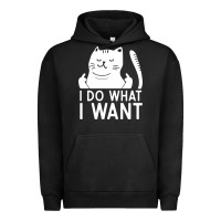 Pigment Black i do what i want cat giving a finger funny middle finger rude graphic Urban Hoodie - linhVisuals
