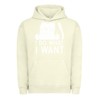Pigment Pistachio i do what i want cat giving a finger funny middle finger rude graphic Urban Hoodie - linhVisuals