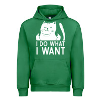 Emerald i do what i want cat giving a finger funny middle finger rude graphic Urban Hoodie - linhVisuals