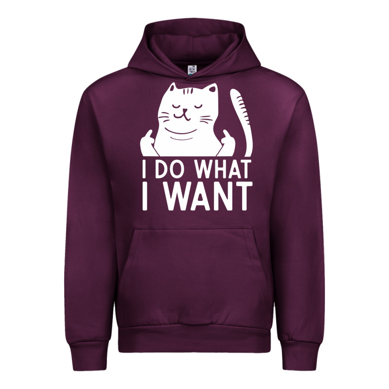 I Do What I Want Cat Giving A Finger Funny Middle Finger Rude Graphic Urban Hoodie by linhVisuals | Teevron